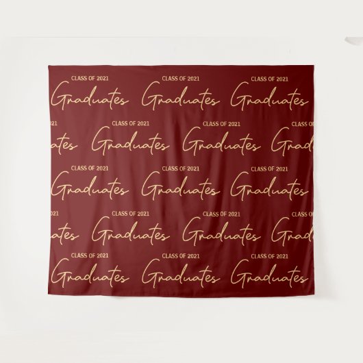 Burgandy Gold Class of 2024 Graduates Abschluss Wandteppich (Vorderseite (Horizontal))