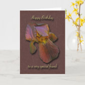 Burgandy Iris Birthday Special Friend Card Karte (Gelbe Blume)