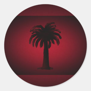 Burgandy Palmetto Palm Sticker