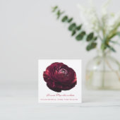 Burgandy Pink Blume Square Business Card Quadratische Visitenkarte (Stehend Vorderseite)