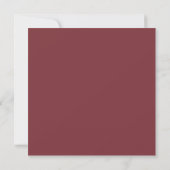 Burgandy Square Tropical Peacock Palm Save The Date (Rückseite)