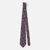 Burgandy Squares und X Pattern Necktie Krawatte (Vorderseite)