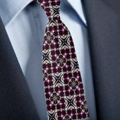Burgandy Squares und X Pattern Necktie Krawatte