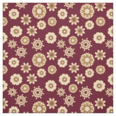 Burgandy und Gold Barockstil Blumenmuster Stoff (Muster)