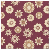 Burgandy und Gold Barockstil Blumenmuster Stoff (Nahaufnahme)