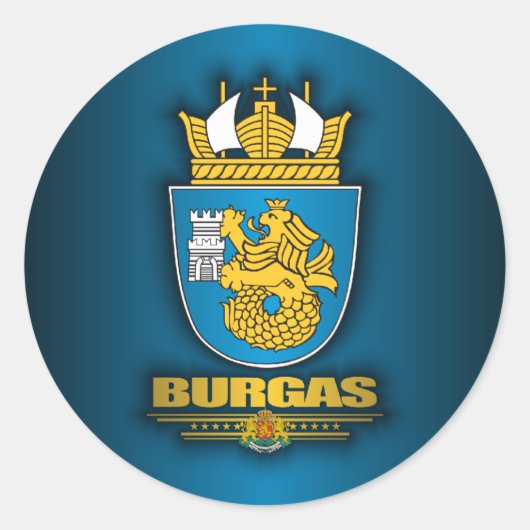 Burgas COA Runder Aufkleber (Vorderseite)