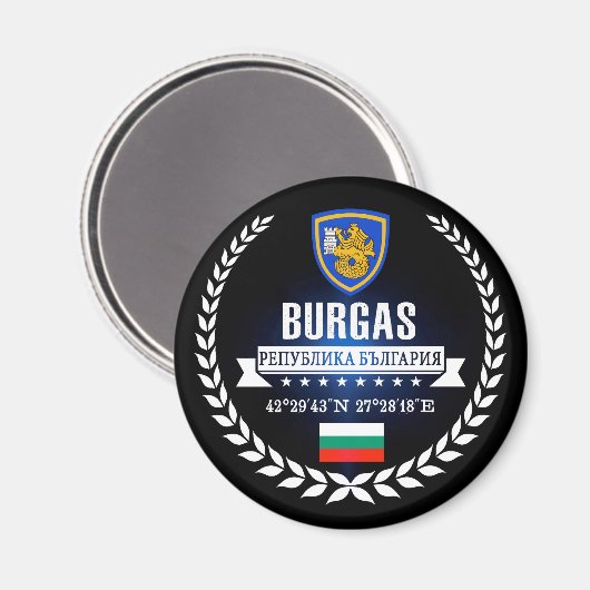 Burgas Magnet (Vorderseite/Rückseite)
