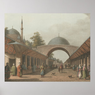 Burgas Ottoman Turk Market in Bulgarien Poster