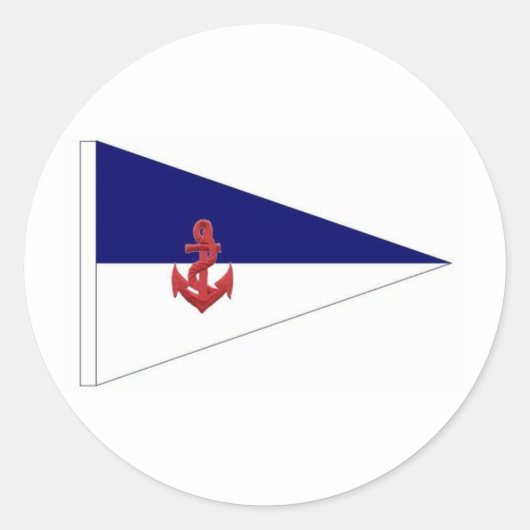 Burgee Runder Aufkleber (Vorderseite)