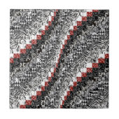 Burgello Steppdecken-Muster fertigen rotes Fliese (Vorderseite)