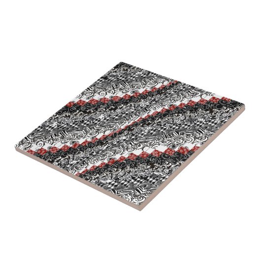 Burgello Steppdecken-Muster fertigen rotes Fliese (Seite)