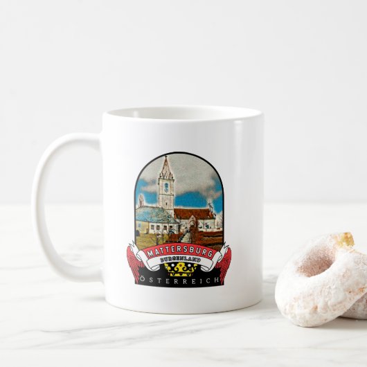 Burgenland Mattersburg Österreich Souvenir  Kaffeetasse (Mit Donut)