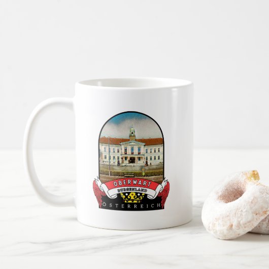 Burgenland Oberwart Österreich Souvenir Kaffeetasse (Mit Donut)