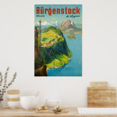 Bürgenstock bei Luzern, Schweiz, Reiseplakat Poster (Küche)