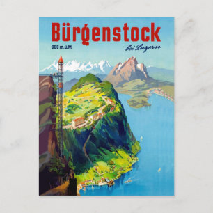 Burgenstock-Landschaft, Aussichtspunkt, Schweiz Postkarte