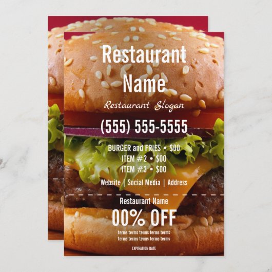 Burger-12x18-Flyer Einladung (Vorne/Hinten)
