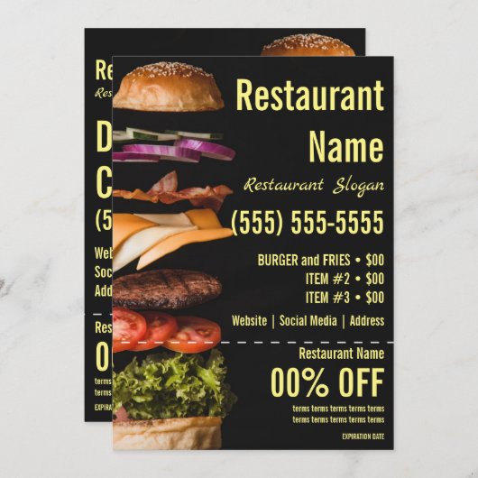 Burger-12x18-Flyer Einladung (Vorne/Hinten)