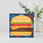 Burger 4. Juli Cookout Einladung (Stehend Vorderseite)