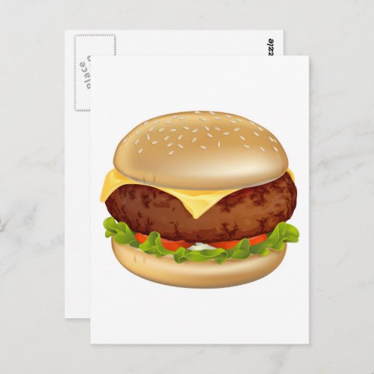 Burger-Abbildung Postkarte (Vorne/Hinten)