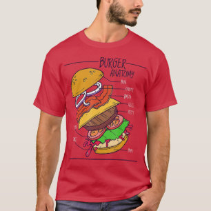 Burger Anatomie Struktur Cheeseburger Hamburger gi T-Shirt