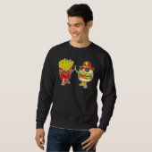 Burger and Friends Trendy komische Beste Freundin  Sweatshirt (Vorne ganz)