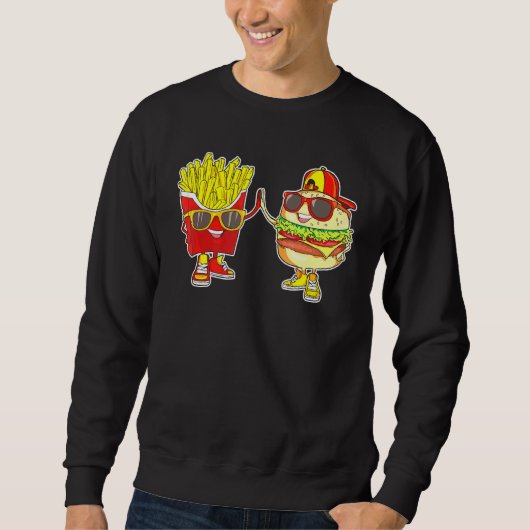 Burger and Friends Trendy komische Beste Freundin  Sweatshirt (Vorderseite)