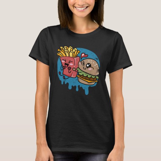 Burger And Fries Bestfriends Perfect Combo Grilled T-Shirt (Vorderseite)