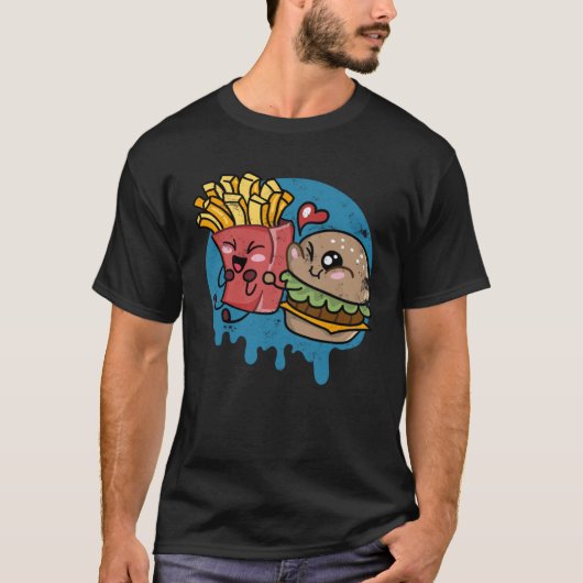 Burger And Fries Bestfriends Perfect Combo Grilled T-Shirt (Vorderseite)