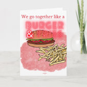 Burger and Fries Valentine's Day Card Karte (Vorderseite)