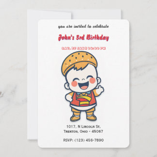 Burger Baby Personalisiert Geburtstag Einladung