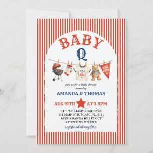 Burger Baby-Q Bär Baby Shower Einladung