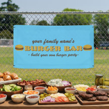 Burger Bar Backyard Barbecue GRILLEN Party Banner
