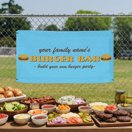 Burger Bar Backyard Barbecue GRILLEN Party Banner