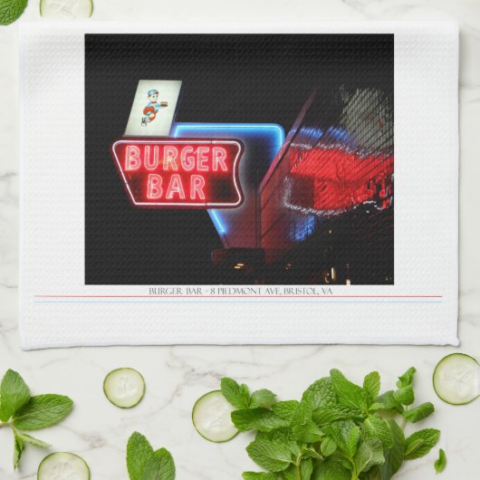 Burger Bar Bristol Virginia Geschirrtuch (Gefaltet)