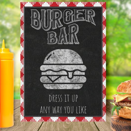 Burger Bar Ich mache BBQ Schild