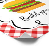 Burger Bar Red Gingham I Do GRILLEN Poster (Ecke)
