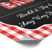 Burger Bar Sign - Red Baby Q Poster (Ecke)