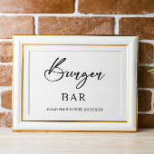 Burger Bar Wedding Sign Poster