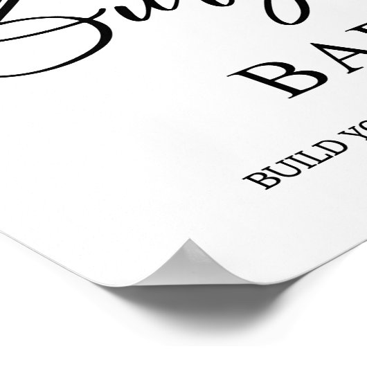 Burger Bar Wedding Sign Poster (Ecke)