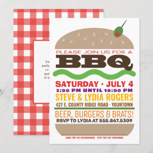Burger Barbeque   Sommer BBQ Einladung