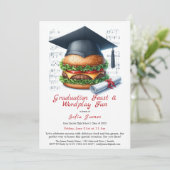 Burger Bash Graduation Celebration Invitation Einladung (Stehend Vorderseite)