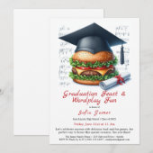 Burger Bash Graduation Celebration Invitation Einladung (Vorne/Hinten)