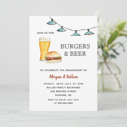 Burger & Beer-Engagement Ankündigung (Stehend Vorderseite)