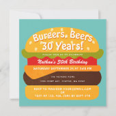 Burger, Bier Einladung zum Geburtstag (Vorderseite)
