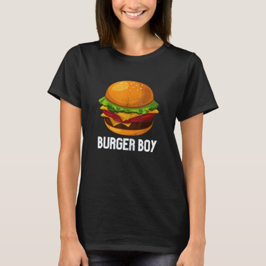 Burger Boy Cheeseburger Hamburger Veganer T-Shirt (Vorderseite)