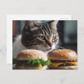 Burger Buddy-cat art Postkarte (Vorne/Hinten)