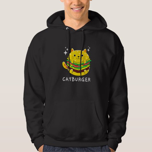 Burger Cat Feinschmecker Hoodie (Vorderseite)