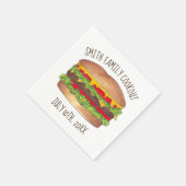 Burger Cheeseburger Wiedersehen Picnic Cookout Par Serviette (Ecke)