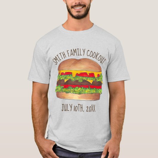 Burger Cheeseburger Wiedersehen Picnic Cookout Par T-Shirt (Vorderseite)