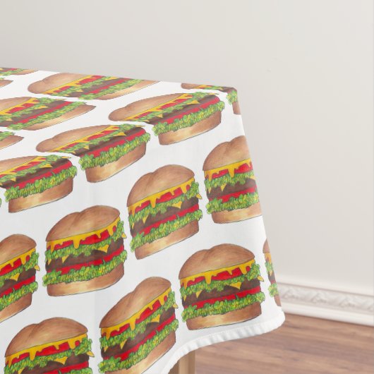 Burger Cheeseburger Wiedersehen Picnic Cookout Par Tischdecke (Beispiel)